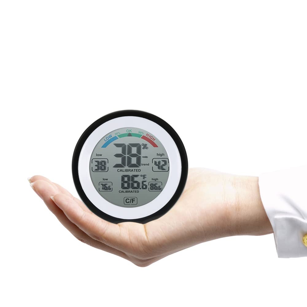 Digital Thermometer Hygrometer Temperature Humidity Meter Max Min Value Trend Display