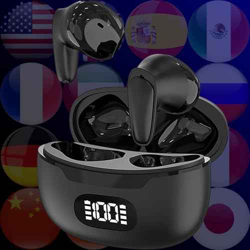 B28 Translation Earbuds - Language Translator Device, Traductor de Voz Instantaneo, Instant Voice Earbud Translator in Real Time, Aud?fonos Traductores de Idiomas, Offline Mode (Black)