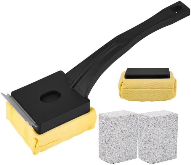 Grill Brush Bristle-Free â Steam Cleaning & Pumice BBQ Grill Cleaner with Replaceable Head â Includes 2 Cleaning Stones + 1 Extra Brush Head â Heavy-Duty Barbecue Scraper