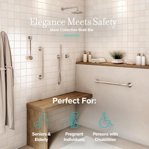 Gatco 978 Glam 42" Grab Bar, Satin Nickel, inch