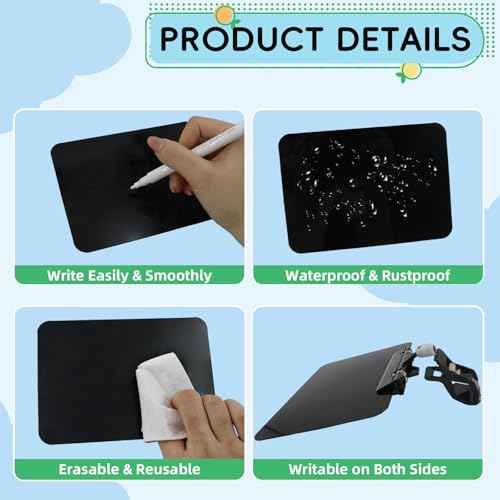 50 Pack Mini Chalkboard Signs with Rotatable Clip, Plastic Double Display Clips for Business Retail Food Clothing Rack Shelf Basket Sign Display (Black)