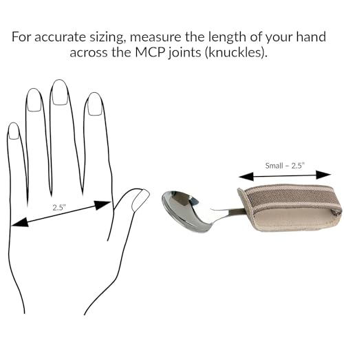 Sammons Preston Universal Cuff, Leather ADL Cuff with Elastic Strap, Holds Utensils or Writing Aids, Makes Mealtime or Other Activities Easier, for Elderly or Individuals with Weak Grip, Small, 2-1/2"