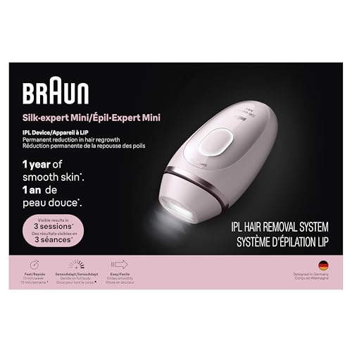 Braun IPL Mini, Silk·Expert Mini, IPL Hair Removal for Women and Men, Permanent Laser Hair Reduction At-Home, IPL1111