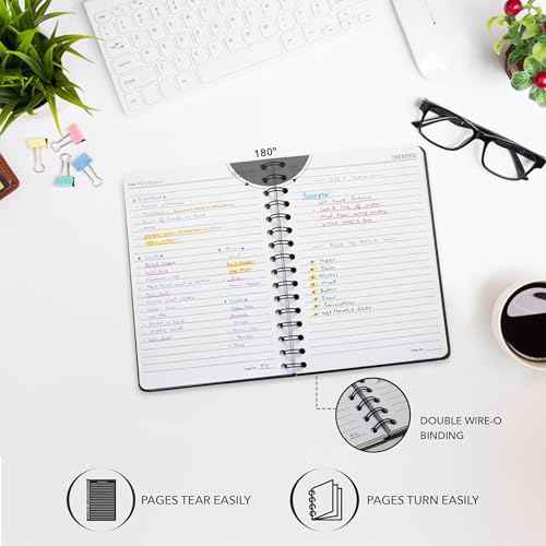 Lined Spiral Notebook Journal For Women & Men - A5(5.8" x 8.3") 170 Pages, Hardcover Notebooks for Work & Note Taking, College Ruled Journals for Writing - Grey