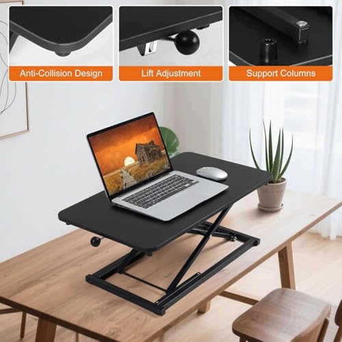 Standing Desk Converter Adjustable Height ,Keyboard Riser for Stand Up Desk Riser ,Computer Keyboard Stand for Desktop ,Computer Workstations for Home Office Black Size 23.6 Inch