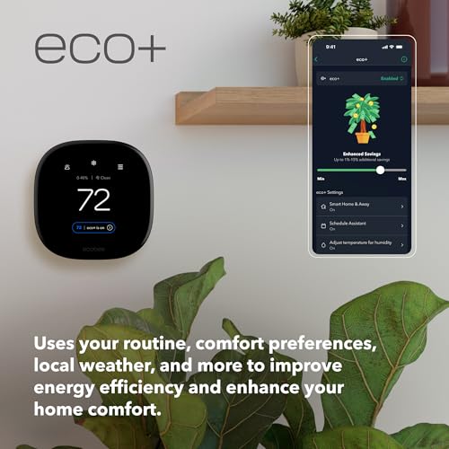 ecobee Smart Thermostat Premium with Smart Sensor and Air Quality Monitor - Programmable Wifi Thermostat - Works with Siri, Alexa, Google Assistant