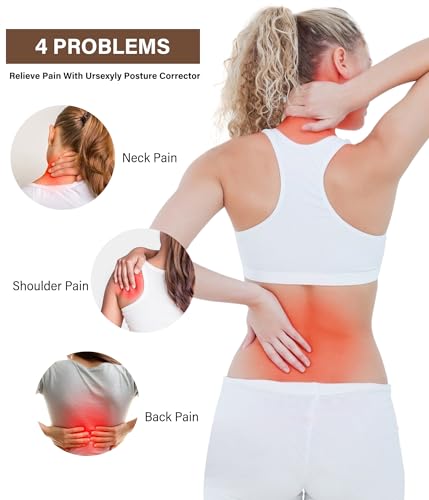 URSEXYLY Back Brace Posture Corrector for Women Breathable Posture Brace Adjustable Full Back Support Brace,Upper and Lower Back Pain Relief(Small,Black)