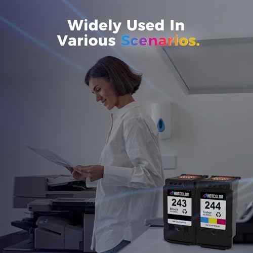 PG-243 CL-244 Replacement for Canon Ink cartridges 243 and 244 for Canon 243 Black Ink for Canon mg2522 Ink cartridges PIXMA TS3120 TS3122 MX492 MG2525 TR4520(1Black/1Tri-Color, 2PK)