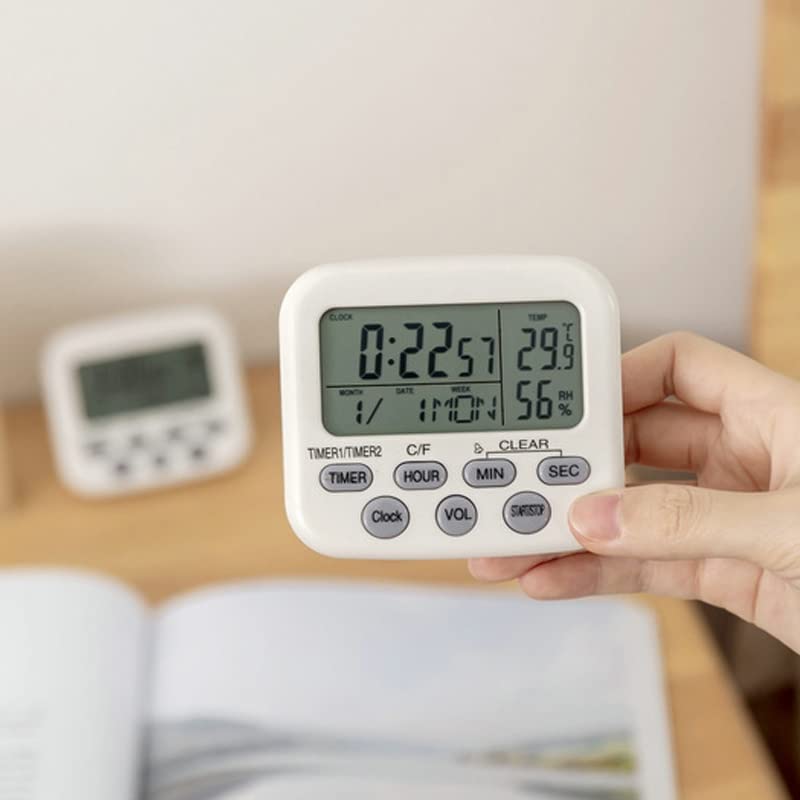 BERHUTJ Multifunction Timer/Thermometer/Hygrometer/Alarm Clock/Calendar Digital Electronic for Kitchen and Study