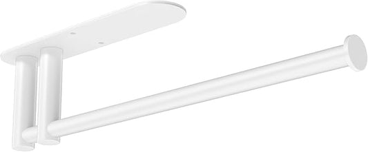 Paper Towel Holder Under Cabinet, 13Inch Self-Adhesive or Wall Paper Towel Holder for Kitchen, Bathroom, RV, White