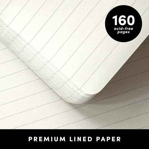 PAPERAGE Lined Journal Notebook, (Sage Green), 160 Pages, Medium 5.6 in x 8 in - 100 GSM Thick Paper ? Hardcover Journaling Notebook for Work, School & Note Taking