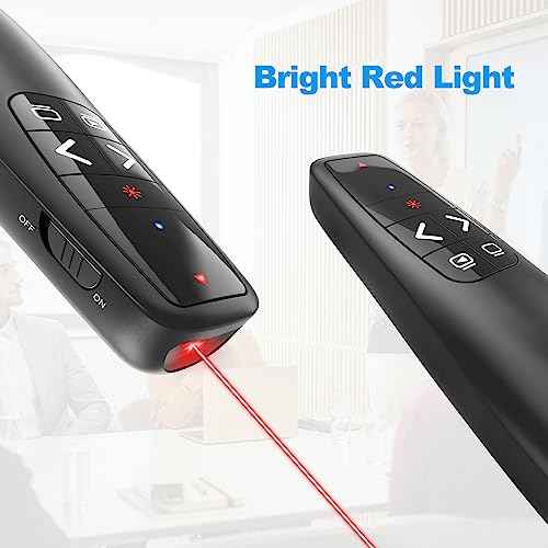 (2 Units) Wireless Presenter Remote, Clicker for Laptop PowerPoint Presentations Pointer, RF Computer Clicker for Presentations Remote, Slideshow/Smartboard/College/Classroom/PPT Clicker