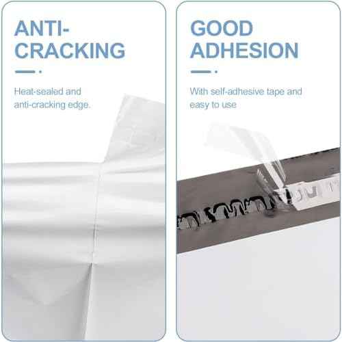 Metronic Poly Mailers 12x15.5 500pcs White Shipping Bags for Clothes Bulk,Self Adhesive Shipping Envelopes for Small Business,Waterproof Mailers Poly Bags for Shipping,Packaging Mailing Bags