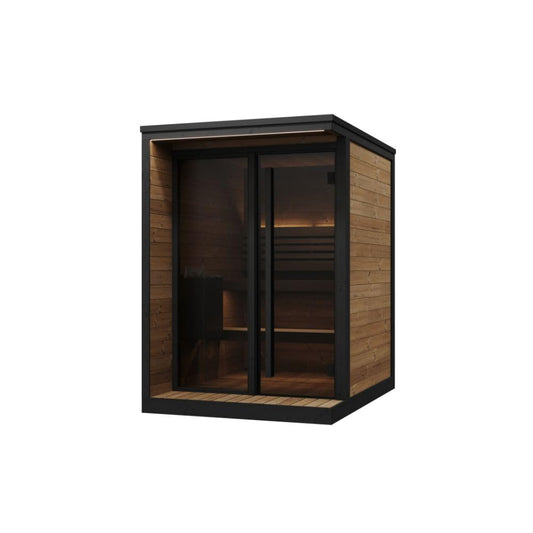 saunalife GL4 Outdoor Sauna Kit, Garden Luxury-Series Outdoor DIY Sauna Kit, Thermo-Spruce, up to 4 Persons Bundles (Sauna Heater and Sauna Stones Included) (Harvia The Wall SWS60 - Stainless Steel)