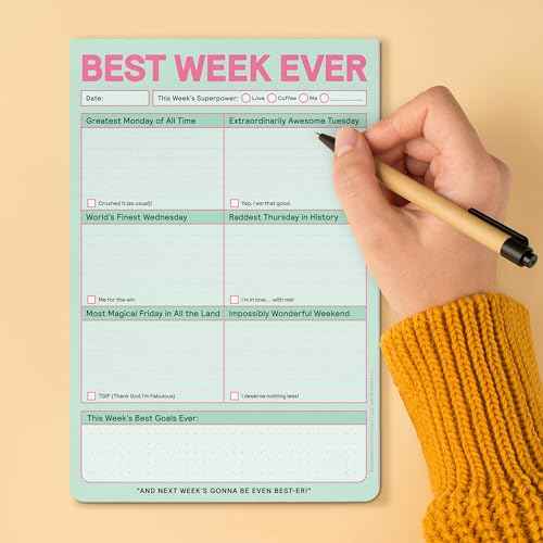 Knock Knock 6-Count Best Week Ever Pads, Weekly Planner Pads & To Do List Notepads, 6 x 9-inches (Pastel Edition)