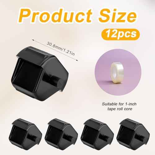 12pcs Tape Dispenser Core, Plastic Tape Dispenser Replacement Core Transparent Tape Dispenser Roll Insert Tape Dispenser Parts for Office Home School Supplies