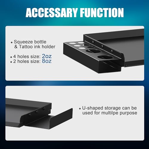POARMEEY Tattoo Workstation Premium Tattoo Tray Essential for Professional Tattoo Artists, Sturdy and Durable, Rolling Tray with Wheels