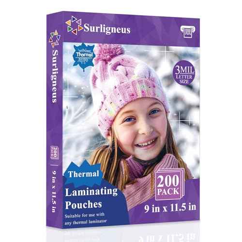 Laminating Sheets 8.5 x 11, 200 Pack Thermal Laminating Pouches 3 mil, Clear Thermal Laminating Plastic Paper Laminator Sheets, Clear Laminate Sheets Fits Letter Sized Paper (8.9 in. ¡¿ 11.4 in.).