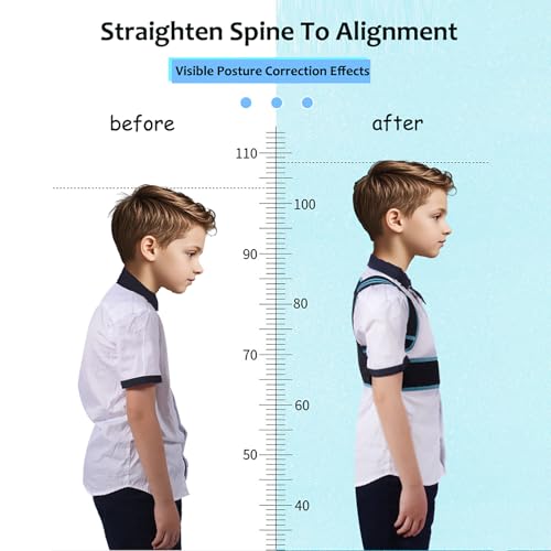 Posture Corrector For Kids - Back Brace Posture Corrector, Spine Corrector - Adjustable Upper Back Posture Brace, Prvent Children Humpback (Pink, S)