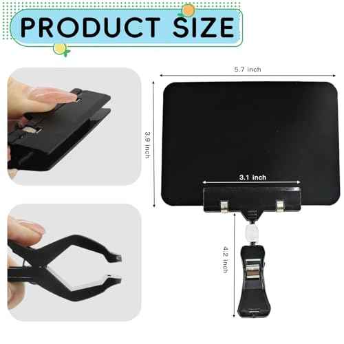 50 Pack Mini Chalkboard Signs with Rotatable Clip, Plastic Double Display Clips for Business Retail Food Clothing Rack Shelf Basket Sign Display (Black)