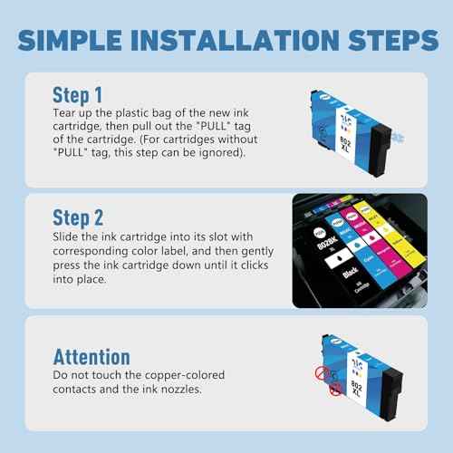 Weemay 802xl Ink Cartridge Remanufactured Replacement for Epson 802XL Ink Cartridges Combo Pack for Epson Workforce Pro WF-4720 WF-4730 WF-4734 WF-4740 EC-4020 EC-4030 Printers (5 Pack)