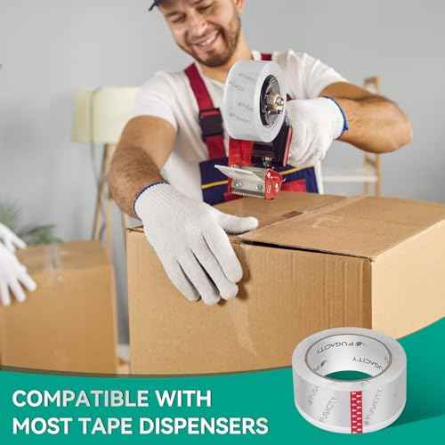 FugaCity Clear Packing Tape Refills (6 Rolls),Heavy Duty Packaging Tape for Moving Sealing, Moving Supplies,2.7 Mil Thick, 1.88 in Wide,65 Yards PER Roll,Total 390 Yards