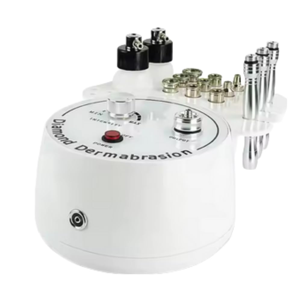 Diamond Microdermabrasion Machine，3 in 1 Demabrasion Facial Peeling with Vacuum Glass Tube Spray Bottle Skin Care Device for Salon Personal Home Use