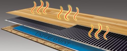 QuietWarmth Float QWARM3X10F240 Radiant Floor Heating Mat for Below Laminate, Wood, Luxury Vinyl Floating Flooring- Cuttable Mat Size 3'x10' 240 Volt (Covers 30sf)