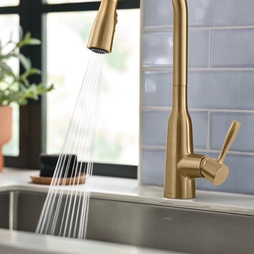 Moen Orivesi Bronzed Gold One-Handle High Arc Pulldown Kitchen Faucet with Power Boost, 87891BZG