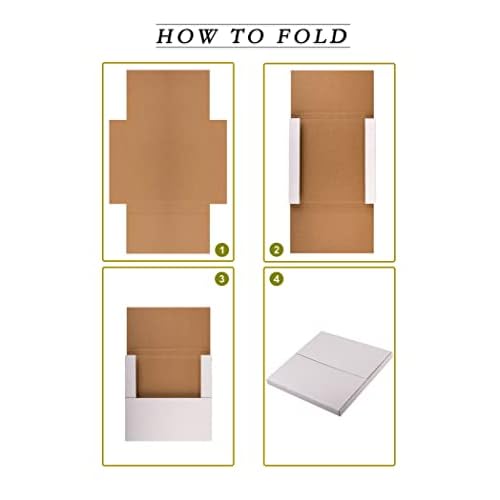 Kraft Vinyl Record Mailers, 12.8"L x 12.8"W x 1"H LP Album Shipping Boxes for Packing, Moving, Storage, 25 Pack Multi Depth Mailing Box with Fragile Stickers