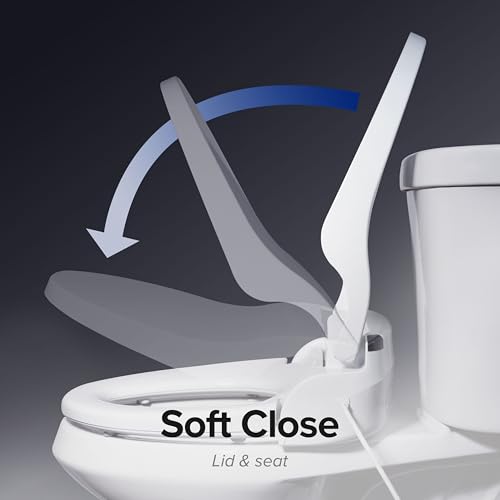 SmartBidet® SB-2400 Advanced Electric Smart Bidet Slim Profile Seat in Elongated White with Remote Control, LED Night Light, Stainless Steel Nozzle, Heated Seat, Warm Dryer