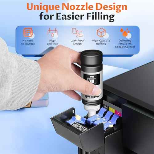 522 Ink Refill Bottles ET-2800 ET-4800 ET-2400 Ink Refill Compatible with 522 Ink Refill Bottles 8-Pack Eco Tank, for ET-2800 ET-4800 ET-2400 ET-2803 ET-2720 ET-4700 ET-4810 ET-2840 Printer