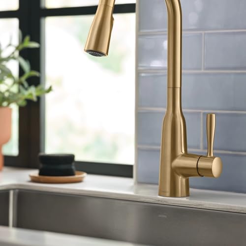Moen Orivesi Bronzed Gold One-Handle High Arc Pulldown Kitchen Faucet with Power Boost, 87891BZG