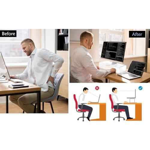 Acrylic Cat-Proof Laptop Stand & Keyboard Protector - 19.7" Clear Monitor Riser with Non-Slip Base for Home Office, Ergonomic Desk Organizer (Supports 50lbs)