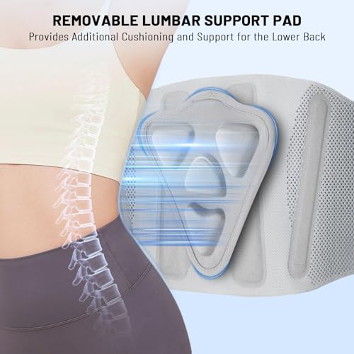 Adjustable Back Brace-Size M(Belly 29.5-37.4 in),360° Support with 4 Steel Stays and Removable Triangle Pad,Ideal for Office and Active Use for Men and Women.
