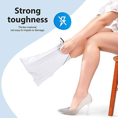 Fuxury Poly Mailers 12x15.5" 500Pcs Bulk Heavy Duty Shipping Bags for Clothing, Strong Adhesive Sealing Shipping Envelopes,Tear-resistant Postal Mailing Poly Bags for Books,Business (White)