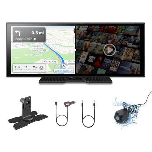 OTTOCAST OttoScreen AI, 11.4" Portable CarPlay Screen for Car with YouTube and Backup Camera for iPhone(iOS 8+) Android Auto(Android 11+), Built-in Apps, Voice Control, Android 15 OS