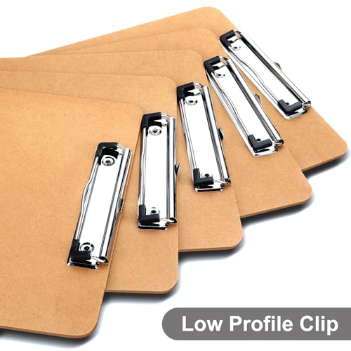 Wood Clipboards 40 Pack, Letter Size Hardboard Clip Board 8.5x11 for Classroom, Students, Kid, A4 Standard Size 9" x 12.5" with Low Profile Clip, Office & School Supply