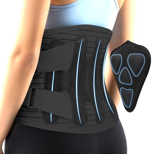 Back Brace for Lower Back Pain Relief,Lumbar Waist Support for women,Lower Back with 3D Lumbar Pad for Work Sports Sciatica, Scoliosis(Blackï¼XL)