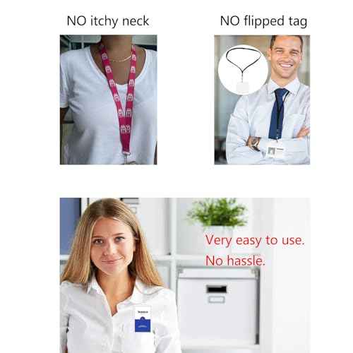 Upgraded Strong Name Tags/ID Badge Magnets, 10 Pack Magnetic Name Badge Holders with Steel Back Plate, Fastener with Adhesive on Front Plate, High Strength Neodymium Magnets ID Holder