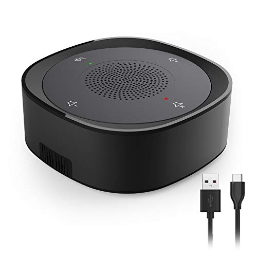 USB Speakerphone Microphone, Conference Speaker Omnidirectional Computer Mic, with 360¨¬ Voice Pickup, Touch-Sensor Buttons for Mute/unmute, Streaming, Call Speaker Skype, Webinar, Interview -(JV801)