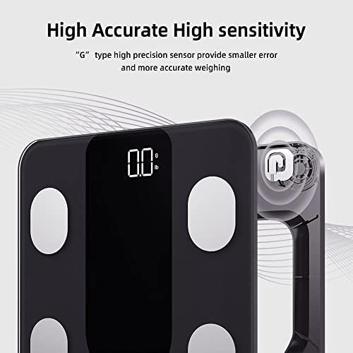 RunSTAR Smart Scale for Body Weight, Digital Bathroom Scale BMI Weighing Body Fat Scale, Body Composition Monitor Health Analyzer with Smartphone App, 400 lbs - Black