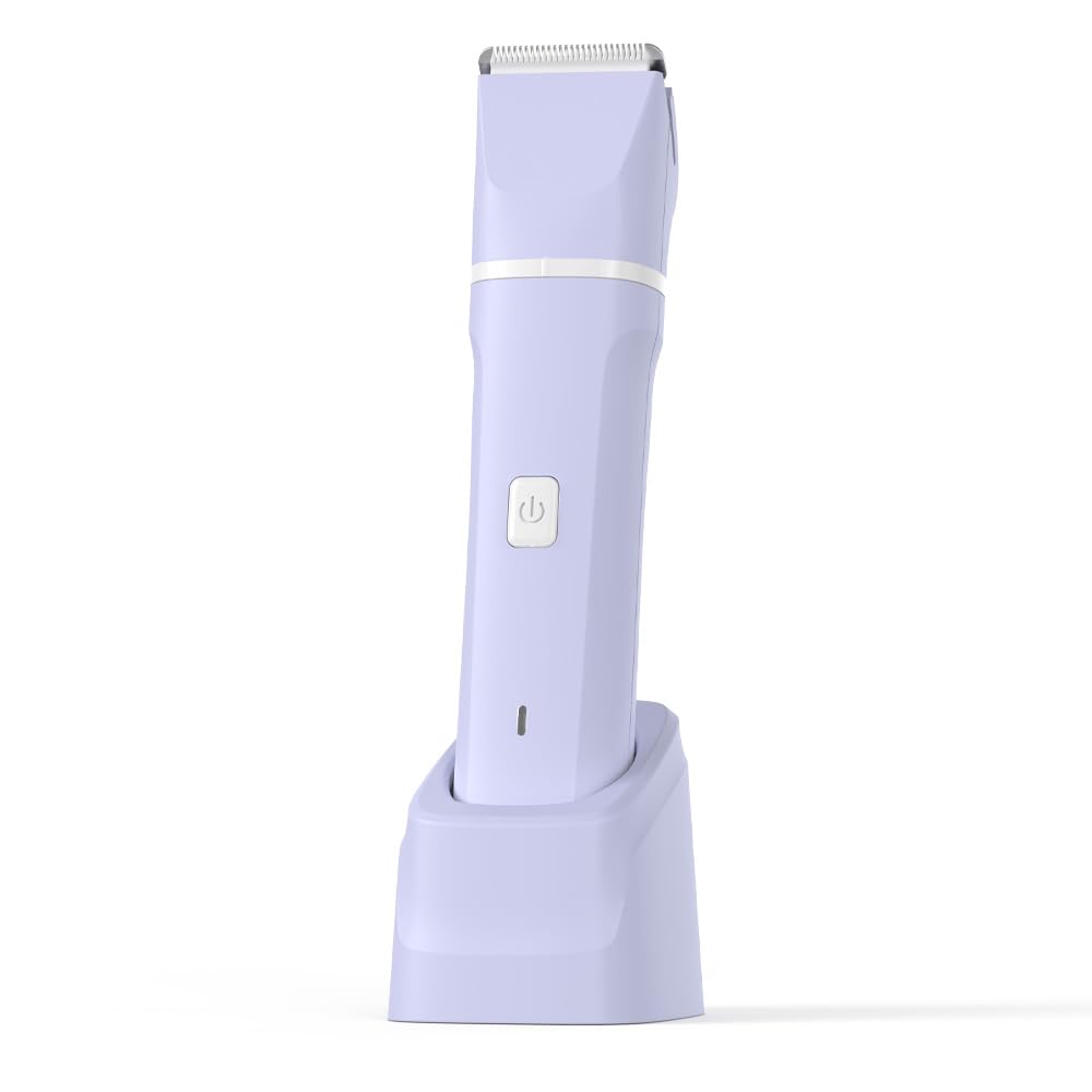 Electric Razors for Women - Wet/Dry Womens Electric Shaver for Bikini/Pubic Hair/Face/Legs/Intimate Area, epilators Hair Removal with Dock Charging, Christmas Gifts & Stocking Stuffers (Purple)