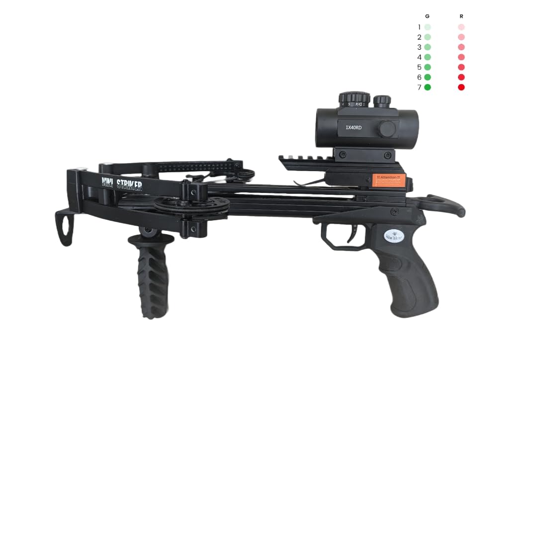 WT 125lb Mini Striker Pistol Crossbow with Red/Green dot Sight-Up to 300 fps, Ideal for Fishing, Hunting and Target Practice