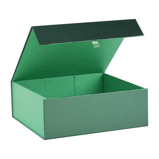 PLINJOY Large Gift Box 13.5x11.8x4.7 Inches, Green Gift Boxes for Presents with Magnetic Closure Lid, Luxury Gift Box Rectangle Collapsible Boxes for Gift Packaging