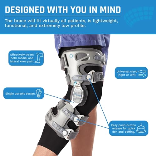 Game Changer Unloader Knee Brace with Undersleeve - Lightweight OA Support for Arthritis & Pain Relief - Low Profile Design for Comfort Fit (Large/X-Large, Right)