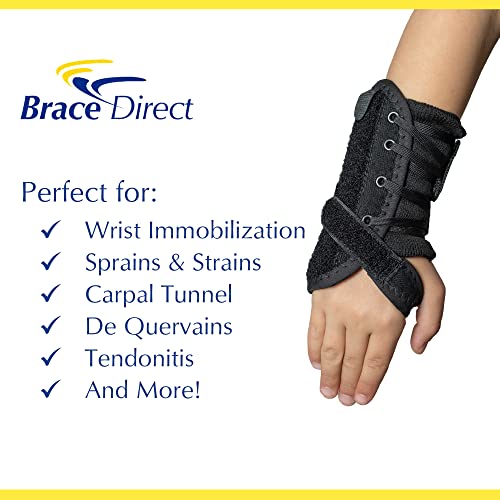 Kid’s Lace-Up Wrist Brace - Immobilization for Sprains, Strains, Carpal Tunnel & De Quervain’s PDAC L3908 - Right Wrist - Fits 4-5.5 in Wrist Circ.