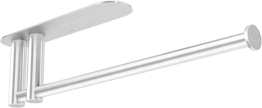 Paper Towel Holder Under Cabinet, 13Inch Self-Adhesive or Wall Paper Towel Holder for Kitchen, Bathroom, RV, Brushed Nickel