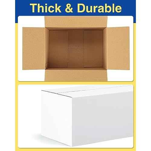 40-Pack-Small-Shipping-Boxes-10x7x5, Corrugated-Cardboard-Boxes-for-Packaging-Small-Business, White-Boxes-Mailers