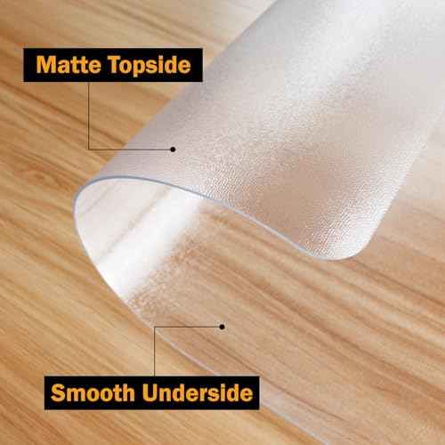 Office Chair Mat, 36" x 36" Chair Mat for Hard Floors, 0.08" Thicker Non-Slip Hard Floor Protector Desk Mat for Home, Waterproof Vinyl Floor Mat for Kids & Pets (Clear)